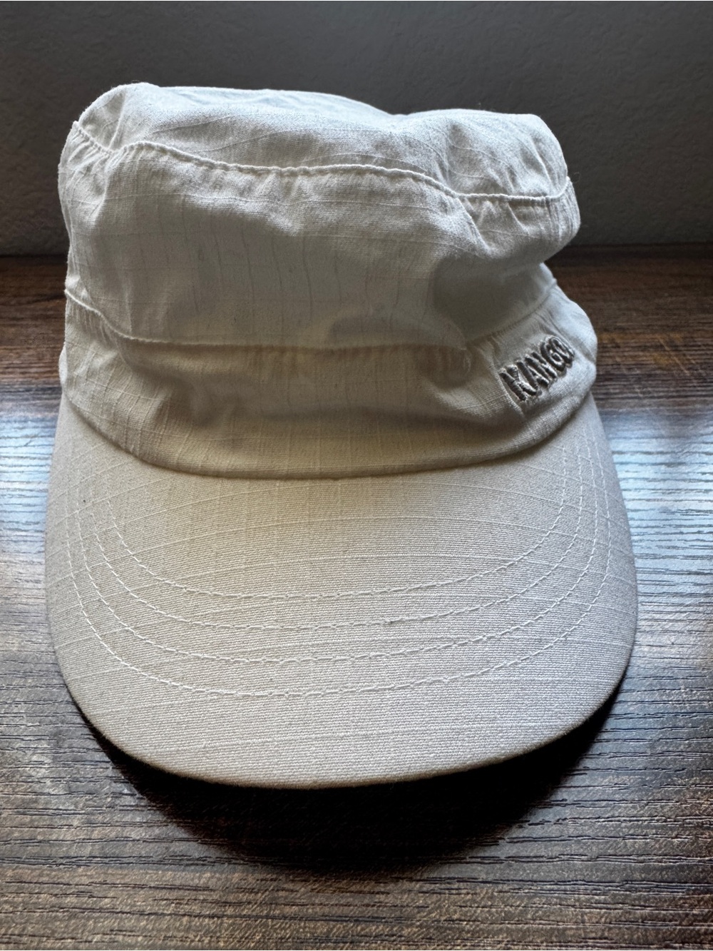 NWT Kangol Ripstop Mil Cap White Flexfit Military Cadet Hat Size L/XL